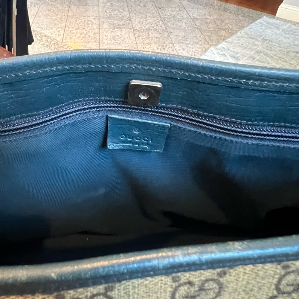 Vintage Gucci tote, signature canvas with blue trim - Picture 5 of 6